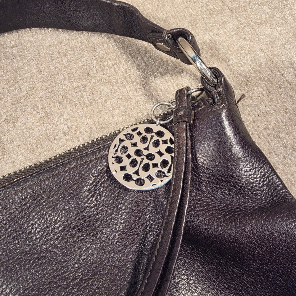 Coach Madison Espresso Brown Pebbled Leather Hobo Shoulder Bag 13655 - Picture 2 of 10